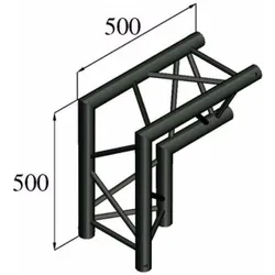 Alutruss TRILOCK S-PAC 25 2-Weg-Ecke 90°// schwarz, Montage Lichttechnik, Schwarz