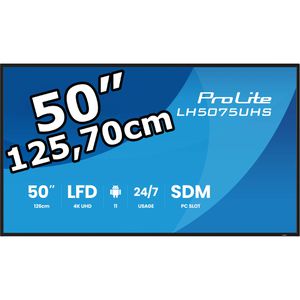 Iiyama Digital-Signage ProLite LH5075UHS-B2AG, 49,5 Zoll, 4K UHD 3840 x 2160 Pixel, 24/7 Betriebszeit