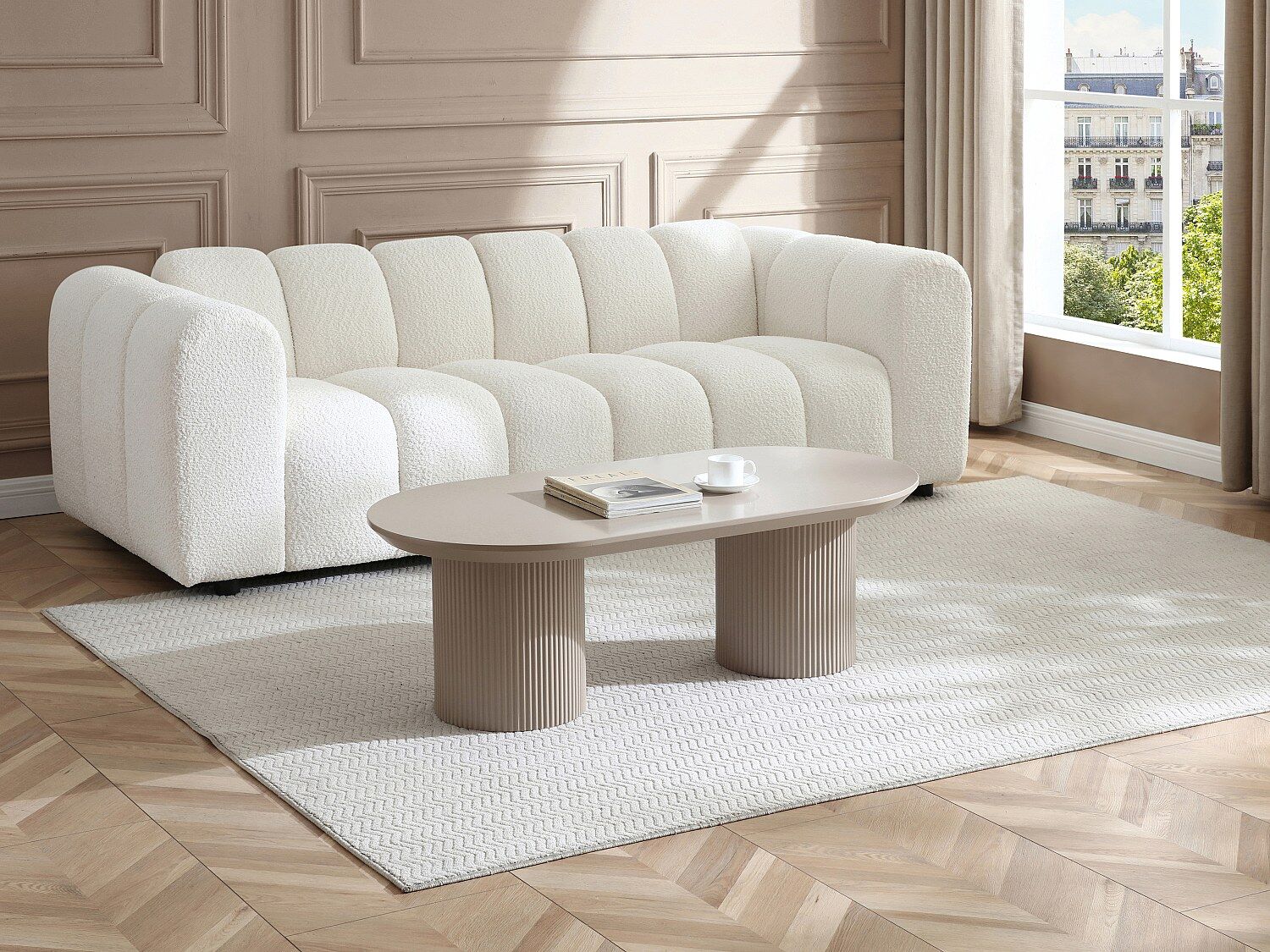 Unique Stolik kawowy z MDF - Taupe - LORIMILA