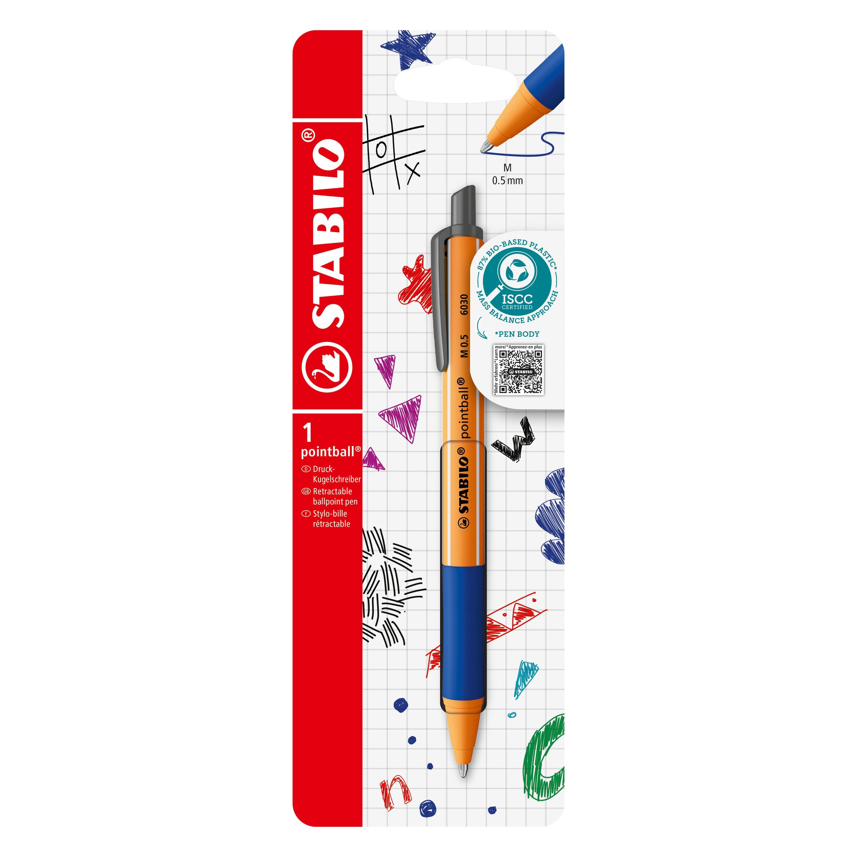 Stabilo Druck-Kugelschreiber - pointball - Einzelstift - blau (1x) (B-47912-10D)