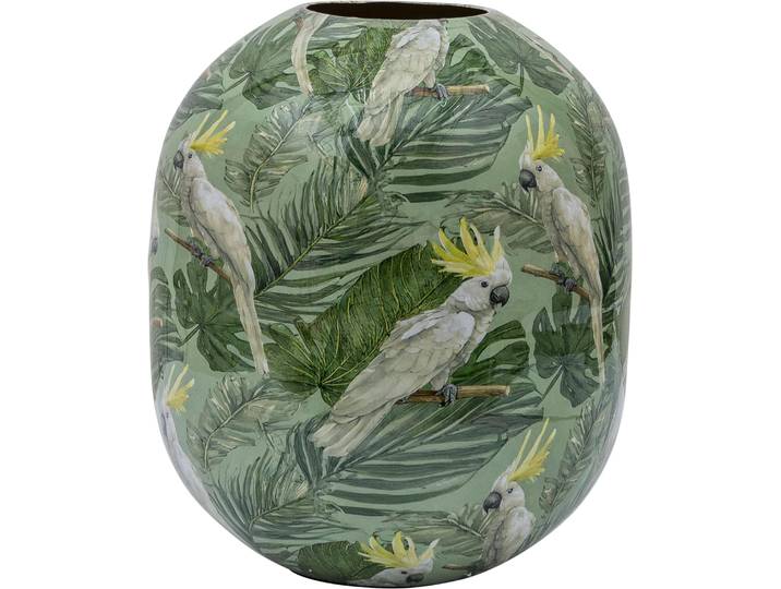 Tischvase CREATIV HOME Vase , grün, H:32cm Ø:26cm, Vasen, Tischvase, mit floralem Dekor