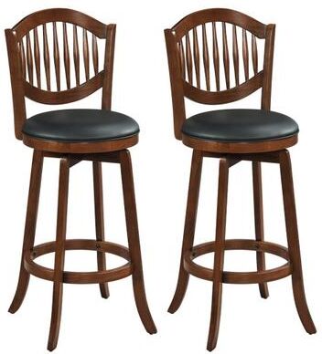 Costway Swivel Bar Stools Set of 2 with Backrest and Wood Frame-30 Inches