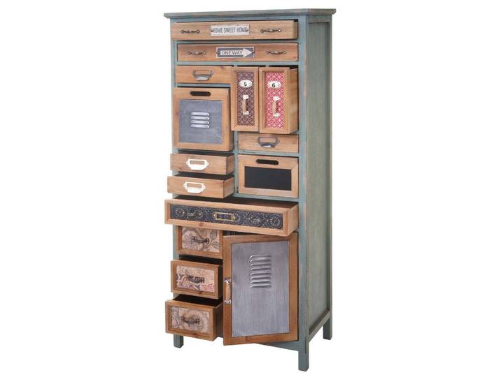 APOTHEKER-SCHRANK Blau, Multicolor