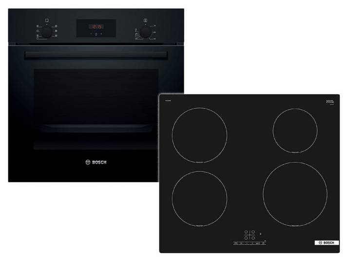 BOSCH Backofen-Set, mit Teleskopauszug nachrüstbar, Timer, TouchControl-Bedienung