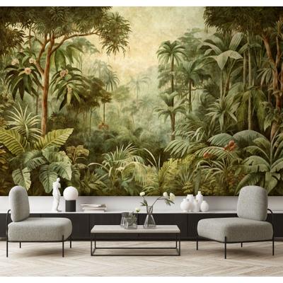 Fototapete LIVING WALLS "Walls by Patel 5 Fototapete Tropisches Dschungel-Panorama", grün, B:4m H:0m L:2,7m, Vlies, Tapeten, Tropisches Dschungel-Panorama auf 200 g/m² Premium-Vlies