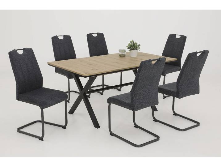 Freischwinger HELA CHRISTINA , grau (anthrazit, grau, anthrazit), B:44cm H:98cm T:61cm, 100% Polyester, Stühle, Freischwinger, 1, 2 oder 4 Stück, Schwingstuhl