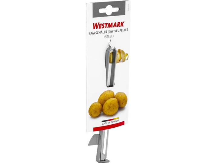 Westmark universele groenteschiller/pendulschiller met snijder\, staal\, roestvrijstalen mes\, stalen handgreep\, gecoat\, zilver\, 16102270