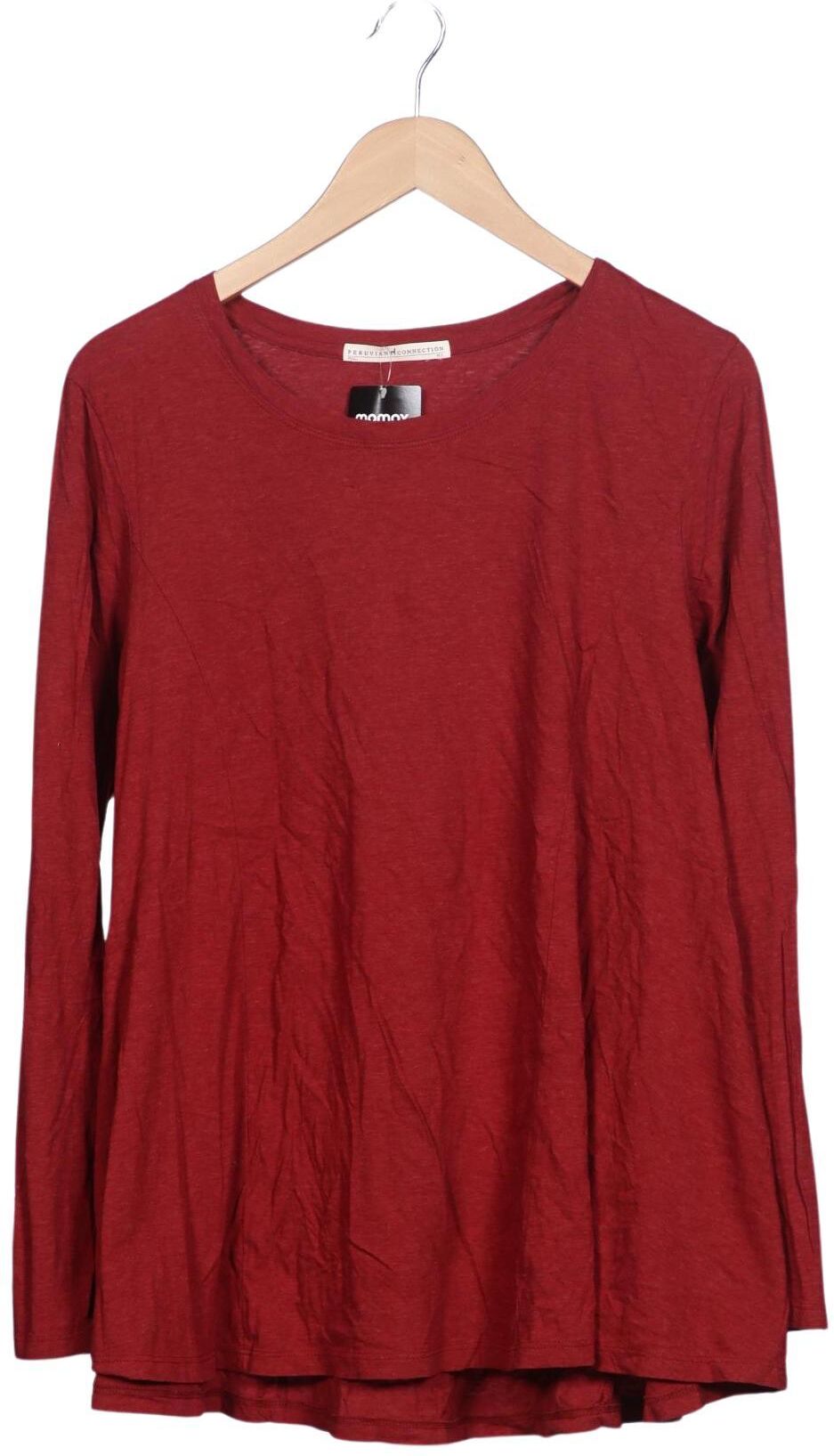 Peruvian Connection Damen Langarmshirt, Rot, Gr. M, Baumwolle - Second Hand
