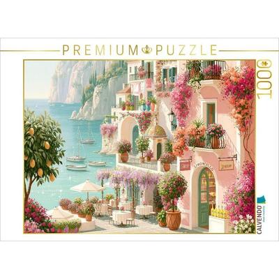CALVENDO Puzzle Bella Europa - Amalfiküste in voller Blüte | 1000 Teile Lege-Größe 64x48cm Foto-Puzzle für glückliche Stunden