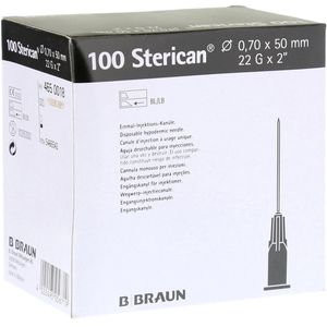 B.Braun Kanülen Sterican, 100 Stück, 22G x 2,0 Zoll, grau, sterile Injektionskanüle