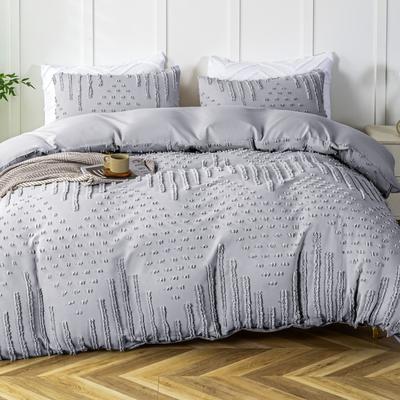 Cocam 3-Piece Boho Tufted Duvet Cover Set, Textured Duvet Cover and 2 Pillowcases for All Season