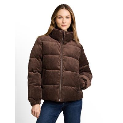 Steppjacke TOM TAILOR DENIM, Damen, Gr. L, braun (cool schwarz braun), Jacken Steppjacke