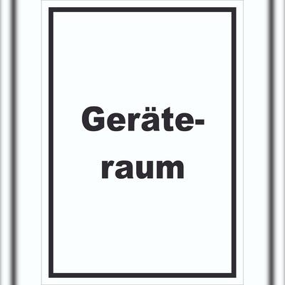 HB-Druck Geräteraum Schild mit Text Schuppen hochkant A3 Rückseite selbstklebend
