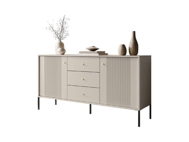 Lookway Kommode 2D3S VIVALDI mit Schubladen und geriffelten Fronten, 155x39x79 cm