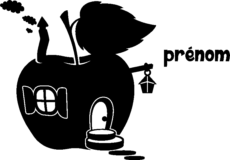 Ambiance-sticker Sticker prénom personnalisable Maison pomme
