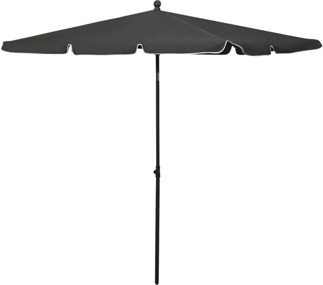 Freeport Park Jaxxon 210cm X 140cm Rectangular Market Parasol Anthracite 238cm H X 210cm W X 140cm D