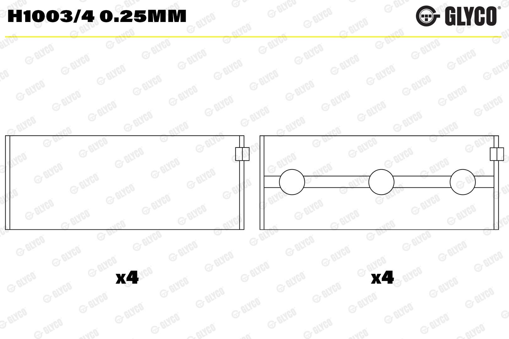 Glyco Kurbelwellenlager H10034025mm