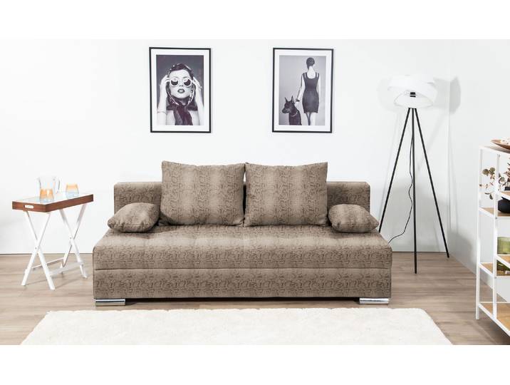 Schlafsofa COLLECTION AB Tania, B: 194 cm, Liegefl. 140x194 cm, Federkern , schlange, B:194cm H:70cm T:90cm, 100%Polyester, Sofas, Schlafsofa, Schlafcouch mit Gästebett inklusive Rückenkissen