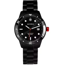 MIYEN MUNICH - SEA TRAVELLER - Black Edition - steel / 42 MM