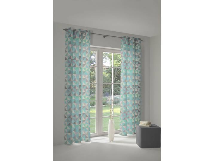 Vorhang ADAM Bio Bel Gr. 4, blau, B:145cm H:245cm, Jacquard, Baumwolle (Bio-Baumwolle), Gardinen, Vorhang, aus 100% Bio-Baumwolle