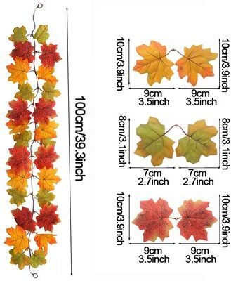 Uplifted Finds Autumn Maple Leaf Vine Garland   Artificial Fall Hanging Thanksgiving Decor 1m Style J