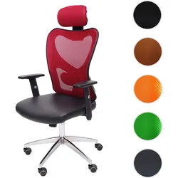 Profi-Bürostuhl Atlanta, Chefsessel Drehstuhl Schreibtischstuhl, Kunstleder ~ rot