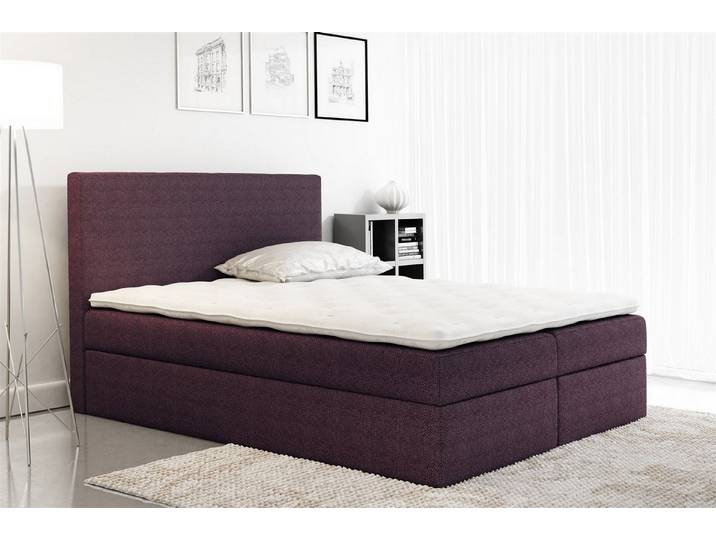 Fun Möbel Boxbett Schlafzimmerbett KELIS in Stoff (inkl. Bettkasten, inkl. Kaltschaumtopper)