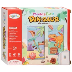Gipsabdruck und Bemalung von Dino-Magneten