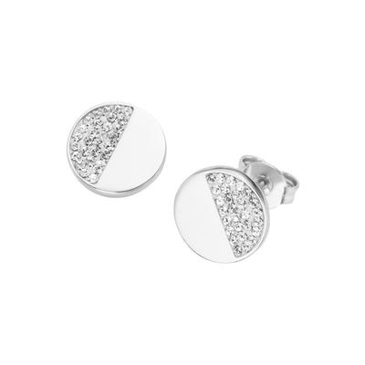 Paar Ohrstecker FIRETTI "Schmuck Geschenk Silber 925 Ohrschmuck", bunt (silberfarben, weiß, weiß), Ohrringe, Damen, 10mm, Silber 925 (Sterlingsilber), mit Kristallstein