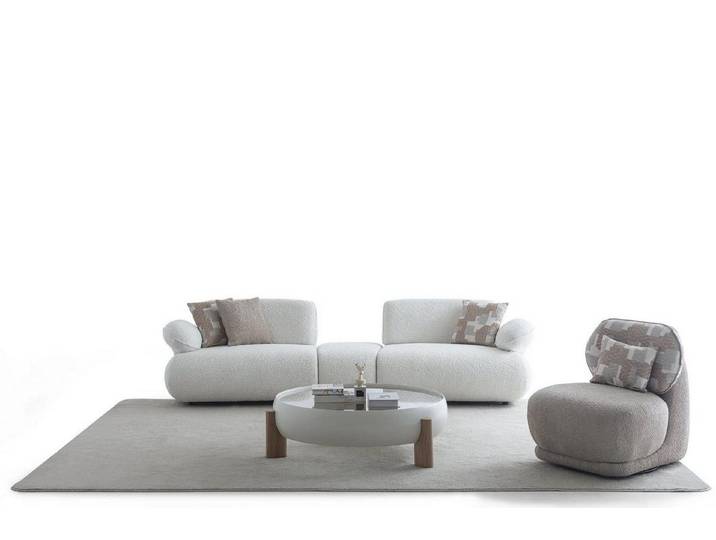 JVmoebel Polstergarnitur JVMoebel Weiße Couchgarnitur mit modernem Design und hohem Komfort, (Set, 2-tlg)