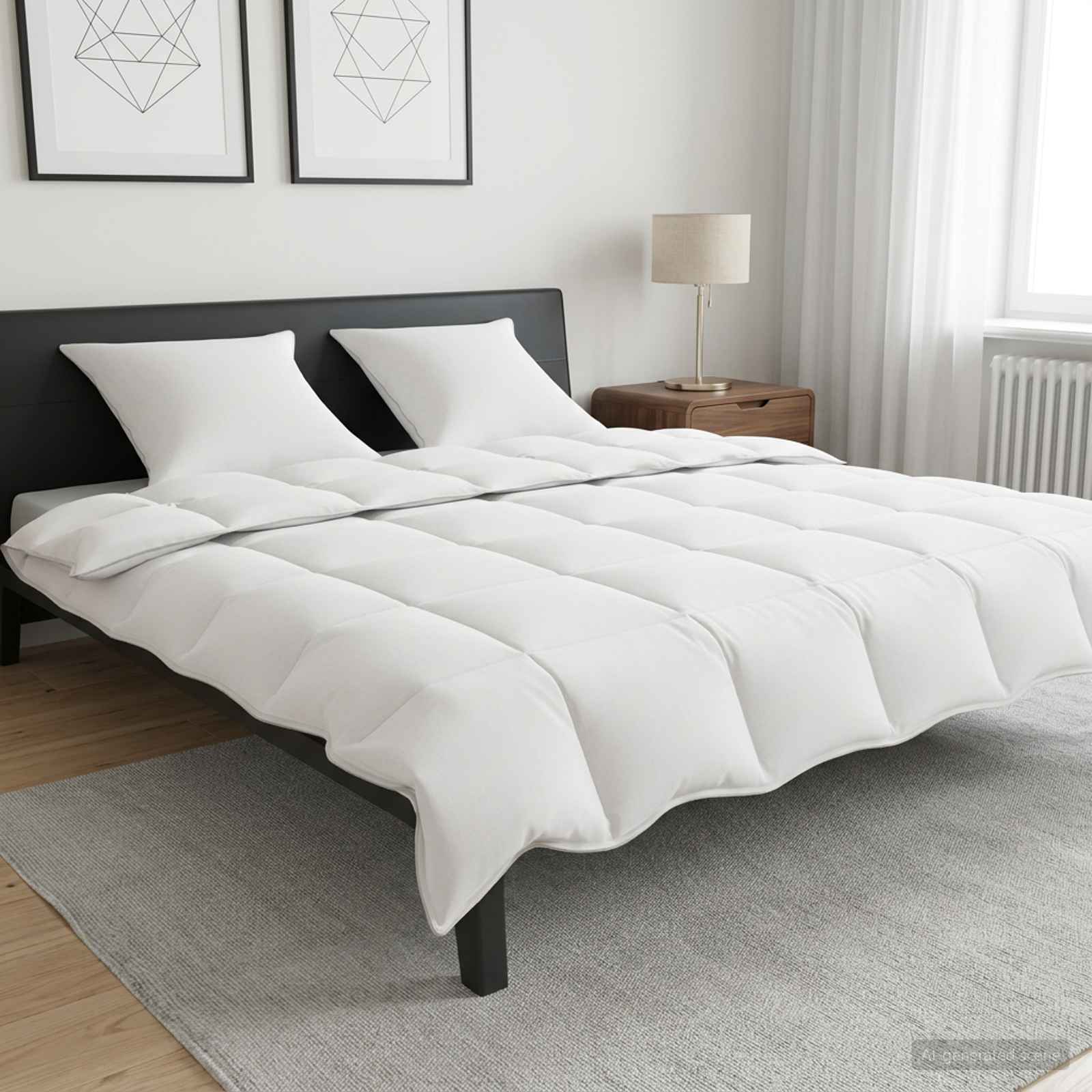 vidaXL Juego de Edredón Blanco 200 x 200 cm Poliéster, Bambú Blanco