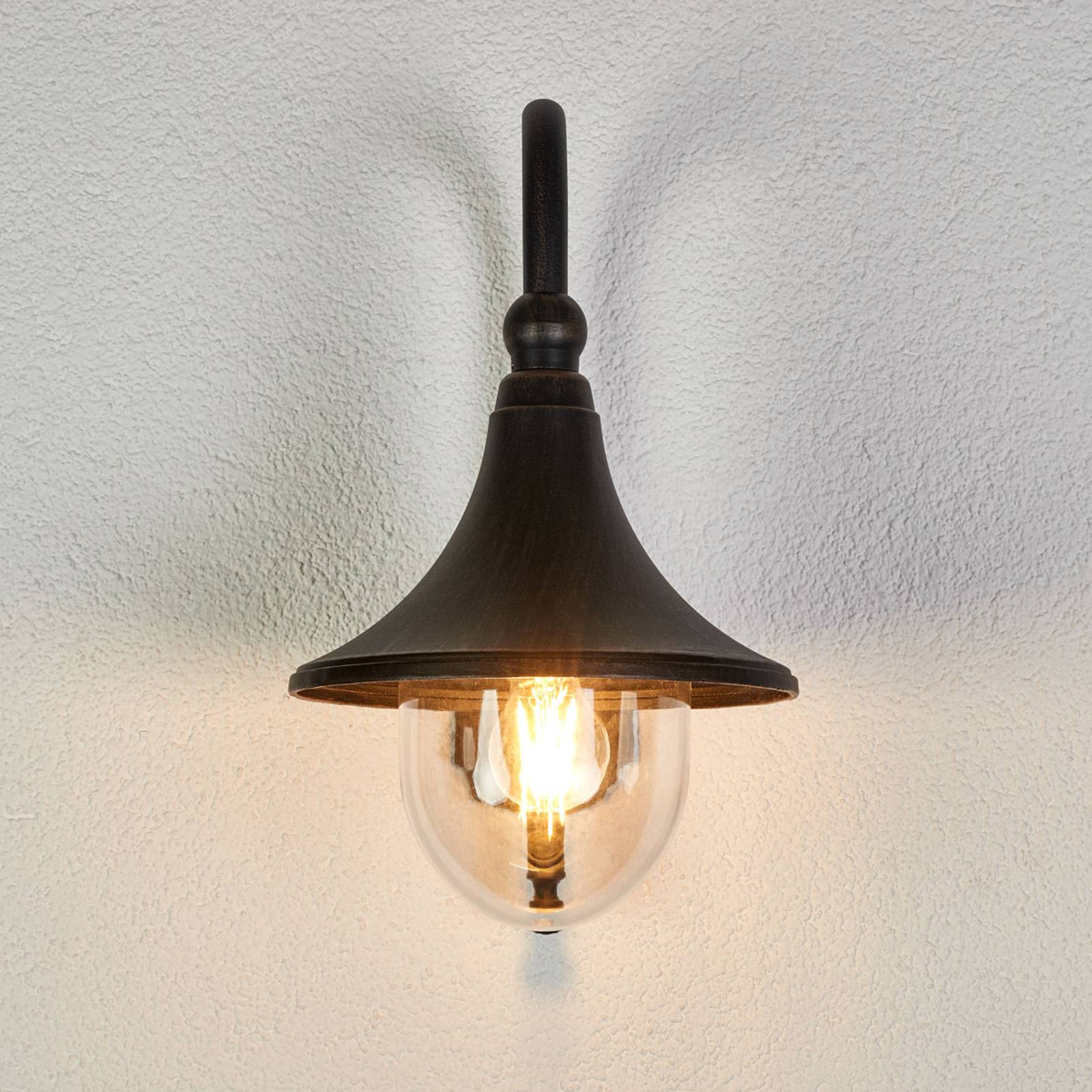 Outdoor Wall Light Daphne Lindby, dimmable, Black, Aluminium, Antique, Outdoor Wall Light