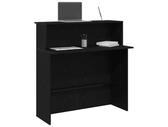 Noir Bureau de réception noir 100x50x103 5 cm bois d'ingénierie - Table de travail H11674