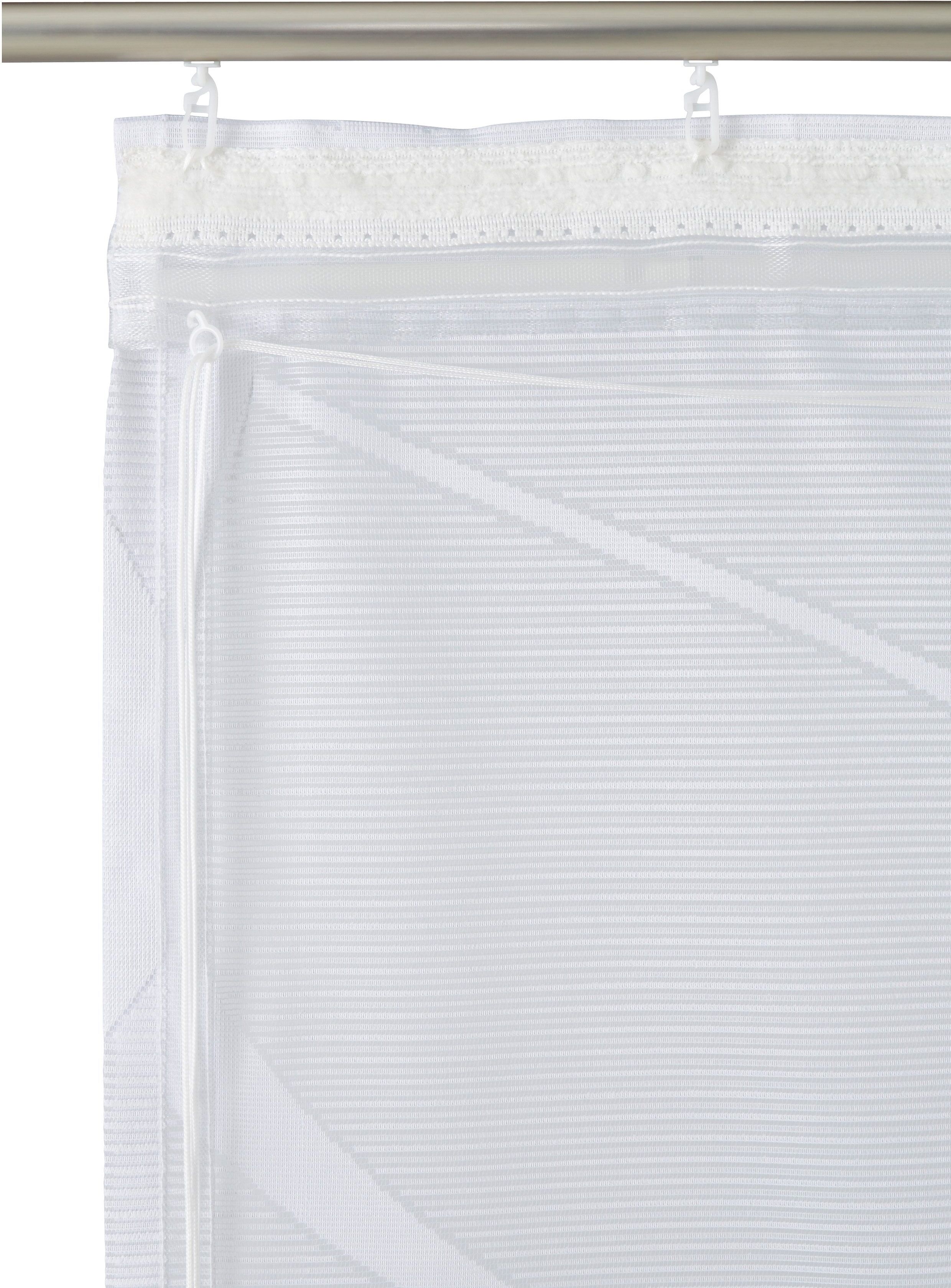 Raffrollo OTTO HOME "Cellino" Gr. 1, weiß, B:45cm H:140cm, Jacquard, Obermaterial: 100% Polyester, Raffrollos, Raffrollo, Transparent, klassisch gewirkte Netzoptik, Polyester, Wellen