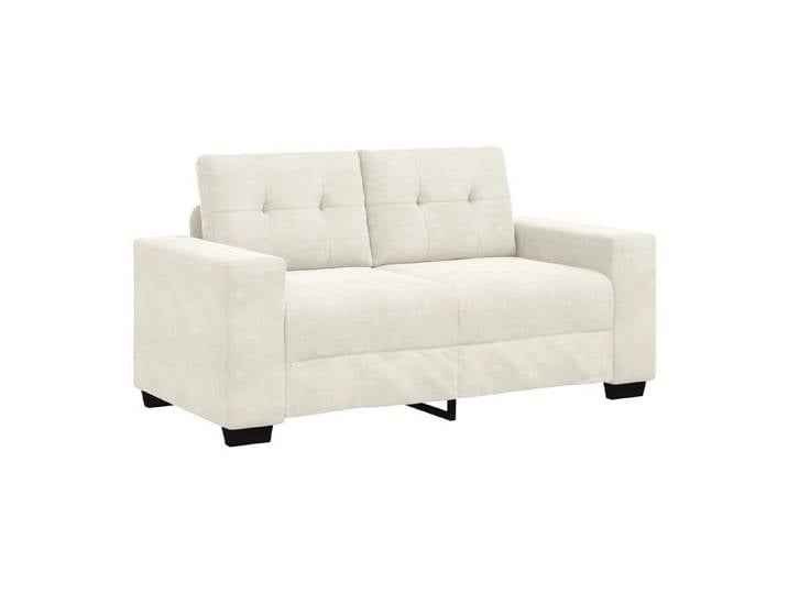 vidaXL Sofa, Zweisitzer-Sofa mit Kissen Creme Samt