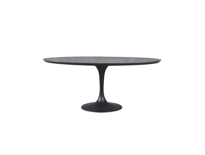 Signature Esstisch aus Eiche, Metall und Blaustein L180 cm - Tulipe, Schwarz, Naturmaterialen, 110x76x125 cm, Esszimmer, Esstische