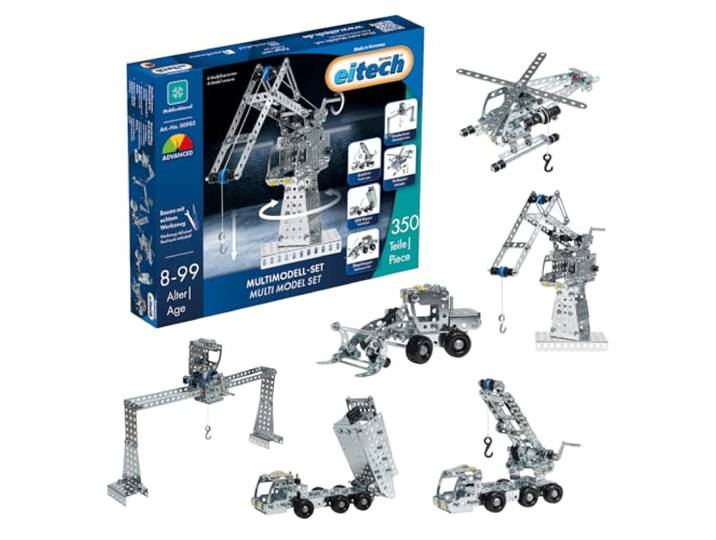 eitech Multimodell-Set - Metallbaukasten 00905, 6 Modelle und 350 Bauteile
