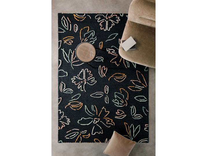 Wecon home Vee rechteckig 10 mm Höhe Wollteppich, floral, hochwertig, pflegeleicht, modern, handgetuftet