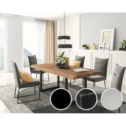 SIT »56er« Massivholz Esstisch Baumkante Akazie / 180x90 cm / schwarz