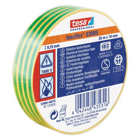 tesa tesaflex Isolierband IEC 20:19 gelb-grün (19 mm) (53988-00076-00)