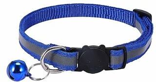 Uplift Essentials Reflective Safety Breakaway Cat Collar High Visibility Newborn Puppy & Kitten ID Ring blue