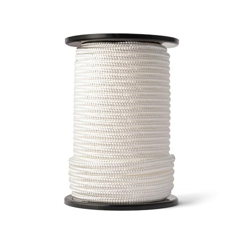SNURO Nylontouw Wit, 8mm, 50M - Gevlochten polyamide koord met een breekkracht van 1111kg