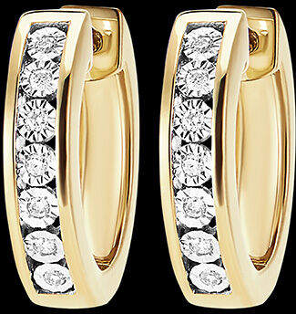 Edenly Creolen-Ohrringe aus 18 Karat Gelbgold mit Diamanten