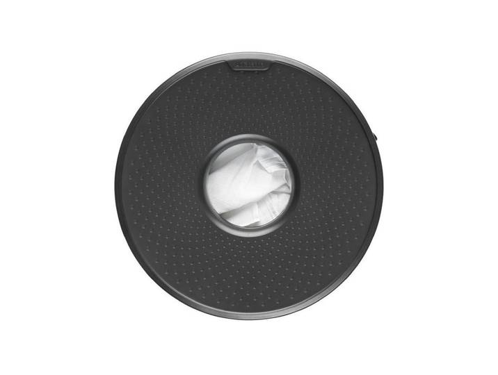 Wäschekorb BRABANTIA mit Kunststoffdeckel , schwarz-weiss (schwarz, weiß), B:38,5cm H:63cm T:38,5cm, Edelstahl, Wäschesammler, Wäschekorb