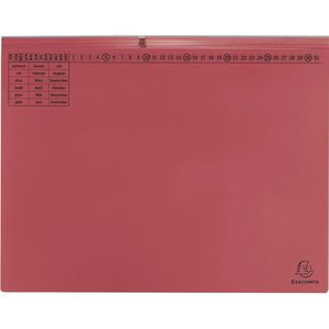 Exacompta Hängehefter 370403B, Exaflex Premium A4, 2x kaufmännisch, Tasche, rot, Karton, 25 Stück