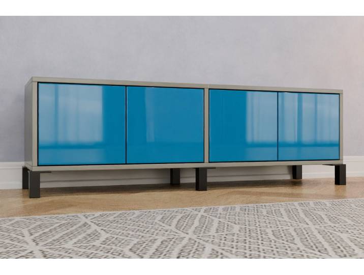 Büro Sideboard nach Maß - RAL 5015 Himmelblau - 46x145x38cm - Individuell konfigurieren