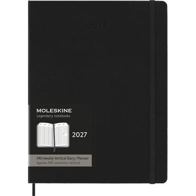 Moleskine 12 Monate Pro Wochen Notizkalender 2027, Pro XL, 1 Wo = 2 Seiten, vertikal, Spalten für Notizen, fester Einband, Schwarz