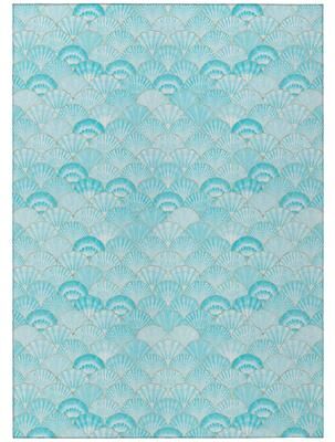 Addison Rugs Indoor/ Outdoor Surfside Seashells Washable Rug New