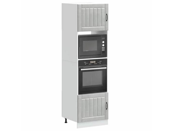 SALE 2025 Commode bahut cuisine - Armoires de four - Lot de 2 - Kalmar - Gris béton - bois d'ingénierie 55 1 Kg 6847