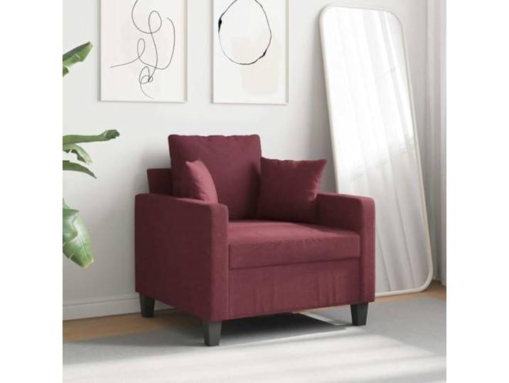 KTHLBRH Roter Sessel Weinrot 60 cm aus Stoff Schaumstoff, Metallgestell, 110 kg, 78 x 77 x 80 cm, Wohnzimmer